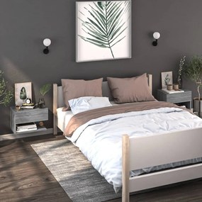 vidaXL Mesas de cabeceira montagem na parede 2 pcs cinzento sonoma
