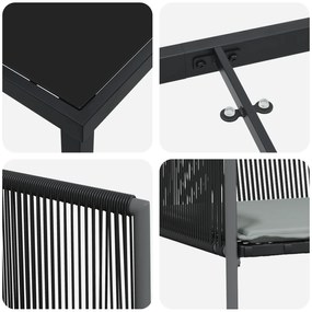 Conjunto de Jantar de Jardim de 7 Peças com Almofadas em Rattan de Pol