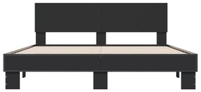 Estrutura de cama 160x200 cm derivados de madeira/metal preto