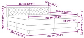 Cama Box com Colchão vidaXL Cinza Escuro 200x200 cm Veludo