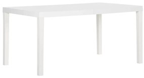 317734 vidaXL Mesa de jardim 150x90x72 cm PP branco