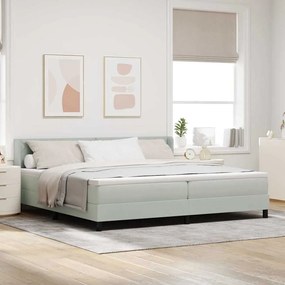 vidaXL Cama Box com colchão Cinzento-claro 200 x 200 cm Poliéster