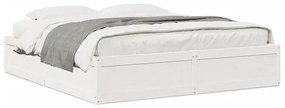 Estrutura de cama madeira de pinho maciça 180x200 cm branco