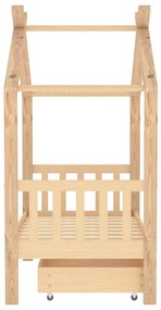 Estrutura de cama para criança c/ gaveta 70x140 cm pinho maciço