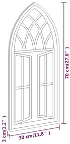 Espelho de jardim p/ uso exterior ferro 70x30 cm cor de areia