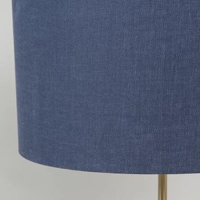 Candeeiro de mesa de latão com cúpula azul 35 cm - Kaso Moderno