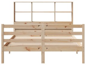 Cama com estante sem colchão 140x190 cm pinho maciço