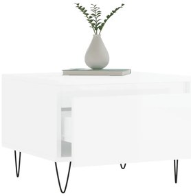 Mesas de centro 2pcs 50x46x35cm deriv. madeira branco brilhante