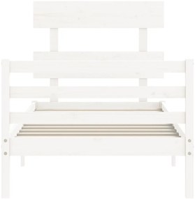 Estrutura de cama com cabeceira 90x200 cm madeira maciça