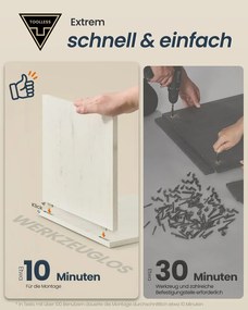 Móvel para caixa de areia 80 x 50 x 50 cm com portas de abertura por pressão e casinha para gatos Branco vintage - Castanho mel