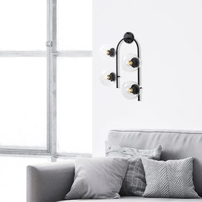 Aplique de Parede Jewel – Preto – 40 x 26 cm