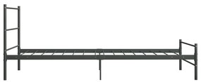 Estrutura de cama 90x200 cm metal cinzento