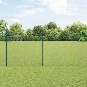 Cerca de Cadeia com 22 Postes U Verde 1,6x25 m em Aço