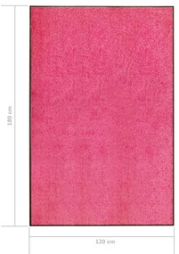 Tapete de porta lavável 120x180 cm rosa