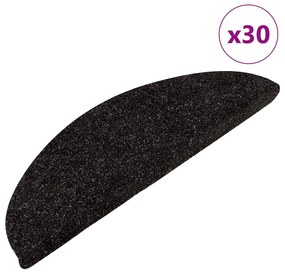 Tapetes de escada adesivos 30 pcs 56x17x3 cm antracite