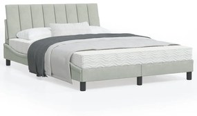 vidaXL Estrutura de cama sem colchão 120x200 cm veludo cinzento-claro
