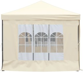 Tenda para festas dobrável com paredes laterais 3x6 m creme