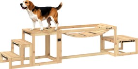 Equipamentos de treino de agilidade para cães - Conjunto de 3 peças de equipamento de agilidade para cães em madeira maciça natural