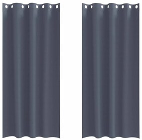 Cortinas 2 pcs Cinzento-escuro 245 x 140 cm Poliéster
