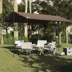 Lona de campismo 406x306 cm impermeável castanho