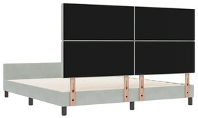Cama vidaXL Cinza Claro 180x200 cm Veludo