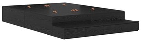 Estrado de Cama Carvalho Preto 140x200 cm