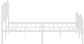 Estrutura de cama com cabeceira e pés 180x200 cm metal branco