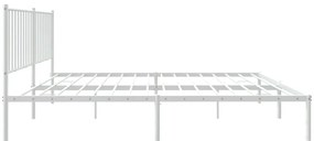 Estrutura de cama com cabeceira 160x200 cm metal branco