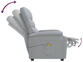 Poltrona de massagens tecido cinzento-claro
