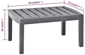Mesa de jardim 78x55x38 cm plástico moca