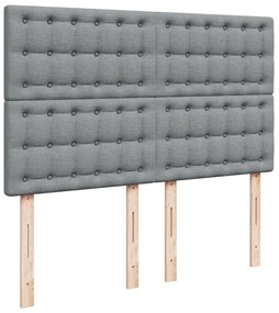Cama com molas/colchão 160x200 cm tecido cinzento-claro
