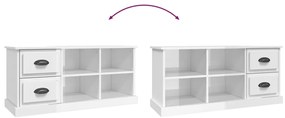 Móvel p/ TV 102x35,5x47,5 cm derivados madeira branco brilhante