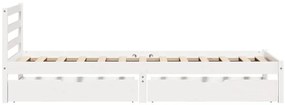 Cama sem colchão 90x190 cm madeira de pinho maciça branco