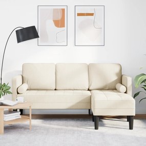 Sofá L-shaped de 3 lugares em Linho 160 cm