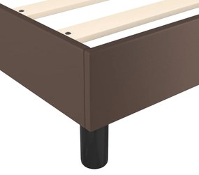 Estrutura de cama 140x190 cm couro artificial castanho