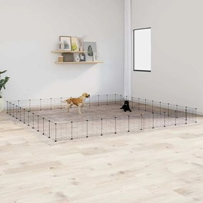 Gaiola p/ animais de 44 painéis c/ porta 35x35 cm aço preto