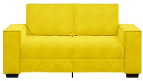 Sofá de 2 lugares veludo 120 cm amarelo