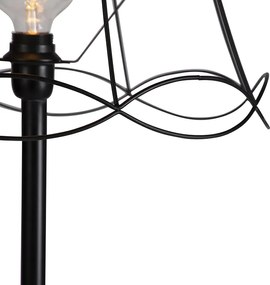Candeeiro de pé preto com abajur de armação Granny preto 45 cm - Simplo