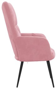 Cadeira de descanso veludo rosa