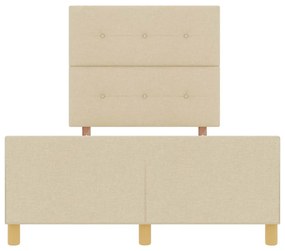 Cama vidaXL em Creme, 120x190 cm, Feita de Tecido