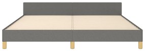 Estrutura de cama sem colchão 160x200 cm tecido cinzento-escuro