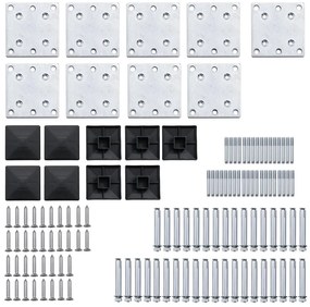 Conjunto de painel de vedação WPC 1311x(105-186) cm preto
