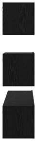 Gabinete de TV de Parede 4 pcs Carvalho preto 80 x 30 x 30.5 cm