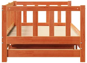 Cama de Dia Retrátil sem Colchão Castanho 2x(80x200) cm