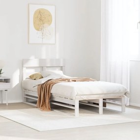 vidaXL Cama sem colchão 100x200 cm madeira de pinho maciça branco