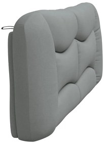 Almofadão de cabeceira 200 cm tecido cinzento-claro