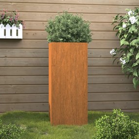 Vaso/floreira 32x27,5x75 cm aço corten