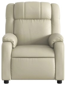 Poltrona reclinável couro artificial cor creme