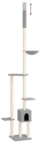 Árvore gatos altura ajust. chão-teto 258,5-284,5 cm cinza-claro