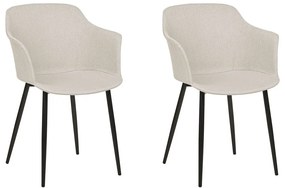 Conjunto de 2 cadeiras de jantar em tecido creme claro ELIM Beliani